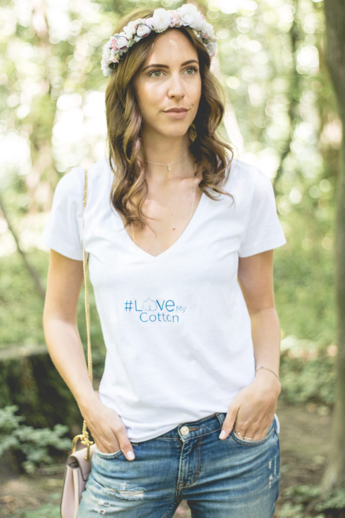 Love My Cotton USA | Simple Shirt, Flower Crown & Denims