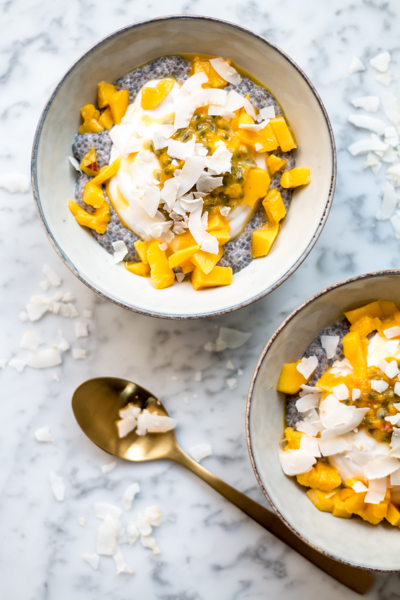Veganes Frühstück mit Chia Pudding & Mango